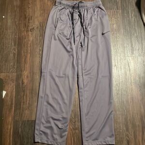 Nike Dry-Fit Grey Athletic Pants Medium Sweatpants Open Cuffed